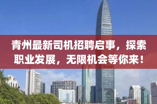 青州最新司机招聘启事，探索职业发展，无限机会等你来！