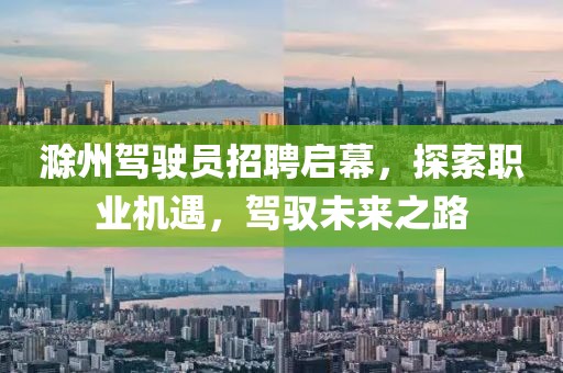 滁州驾驶员招聘启幕，探索职业机遇，驾驭未来之路