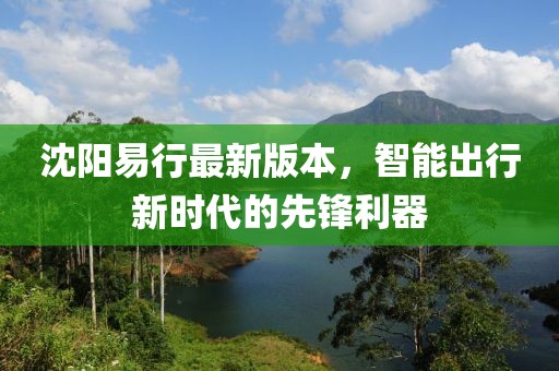 沈阳易行最新版本，智能出行新时代的先锋利器
