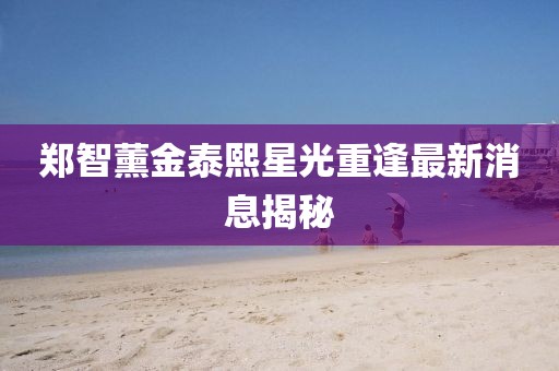 郑智薰金泰熙星光重逢最新消息揭秘