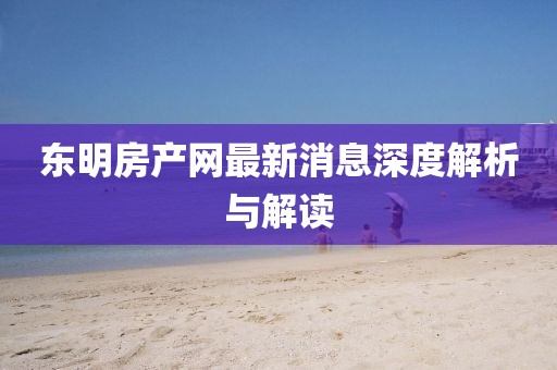 东明房产网最新消息深度解析与解读
