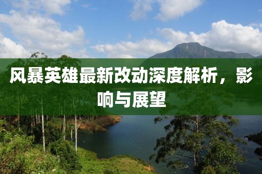 风暴英雄最新改动深度解析，影响与展望