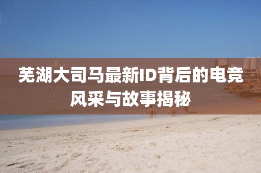 芜湖大司马最新ID背后的电竞风采与故事揭秘
