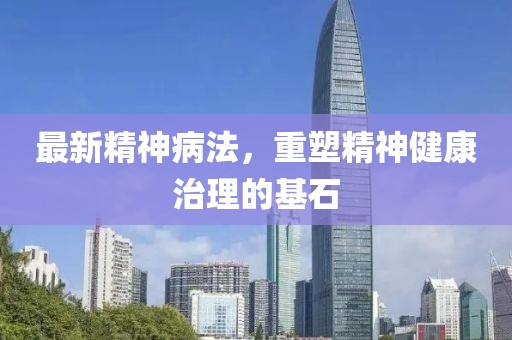 最新精神病法，重塑精神健康治理的基石