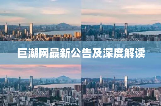 巨潮网最新公告及深度解读