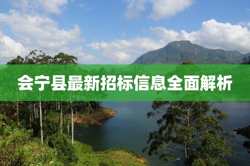 会宁县最新招标信息全面解析