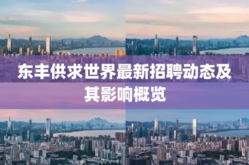 东丰供求世界最新招聘动态及其影响概览