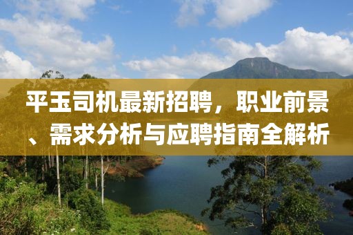 平玉司机最新招聘，职业前景、需求分析与应聘指南全解析