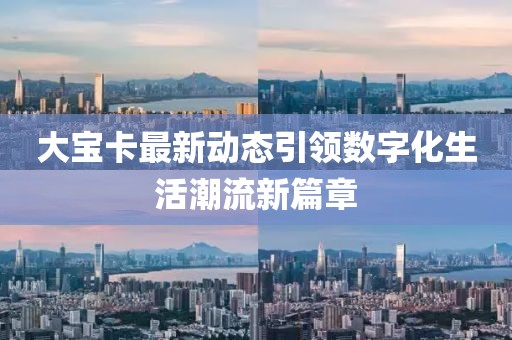 大宝卡最新动态引领数字化生活潮流新篇章
