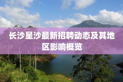 长沙星沙最新招聘动态及其地区影响概览