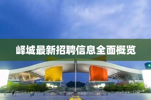 峄城最新招聘信息全面概览
