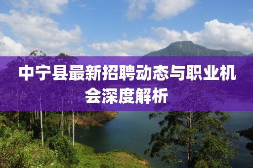 中宁县最新招聘动态与职业机会深度解析