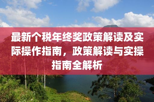 最新个税年终奖政策解读及实际操作指南，政策解读与实操指南全解析
