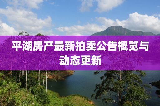 平湖房产最新拍卖公告概览与动态更新