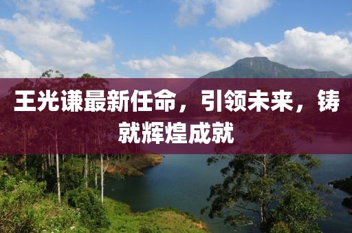王光谦最新任命，引领未来，铸就辉煌成就