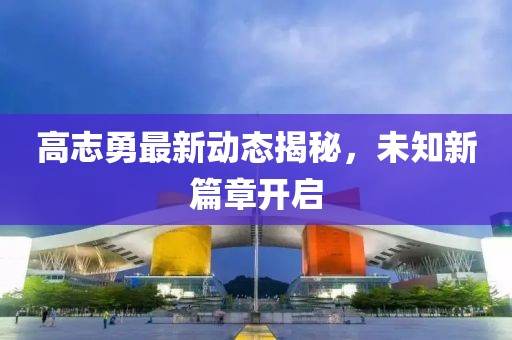 高志勇最新动态揭秘，未知新篇章开启