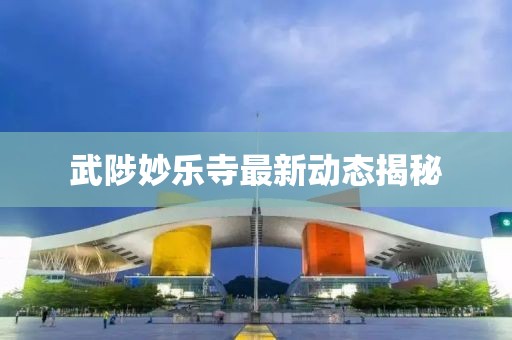 武陟妙乐寺最新动态揭秘