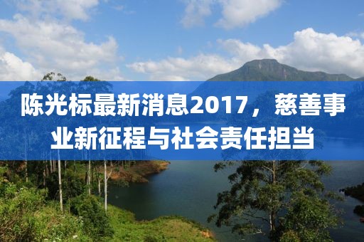陈光标最新消息2017，慈善事业新征程与社会责任担当