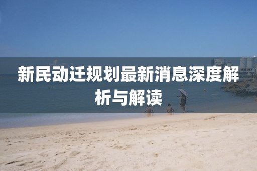 新民动迁规划最新消息深度解析与解读