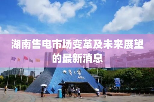 湖南售电市场变革及未来展望的最新消息