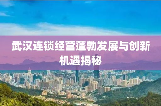 武汉连锁经营蓬勃发展与创新机遇揭秘