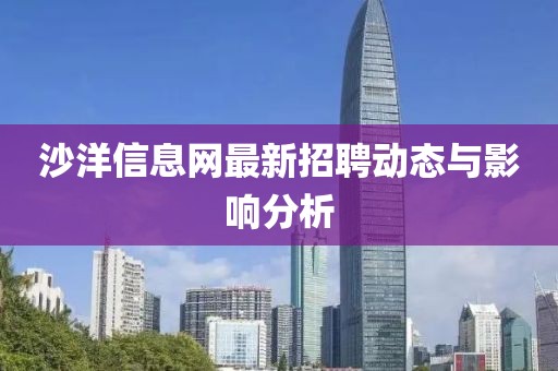 沙洋信息网最新招聘动态与影响分析