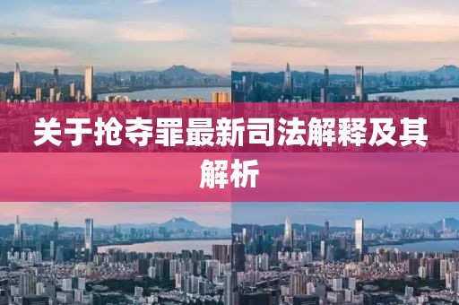 关于抢夺罪最新司法解释及其解析