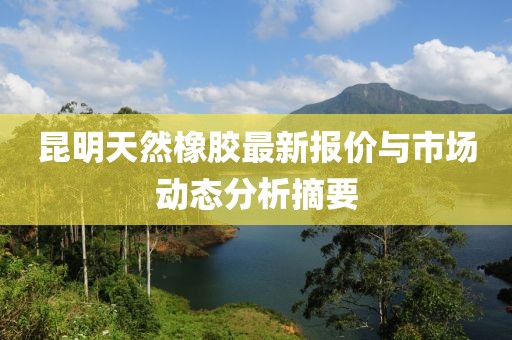 昆明天然橡胶最新报价与市场动态分析摘要