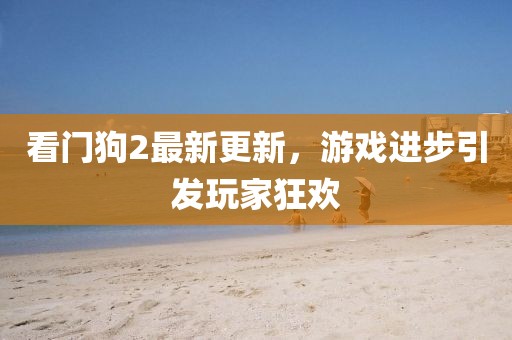 看门狗2最新更新，游戏进步引发玩家狂欢