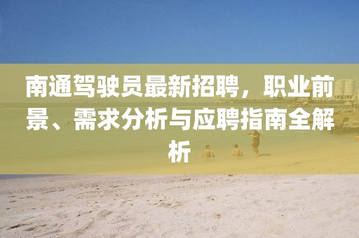 南通驾驶员最新招聘，职业前景、需求分析与应聘指南全解析