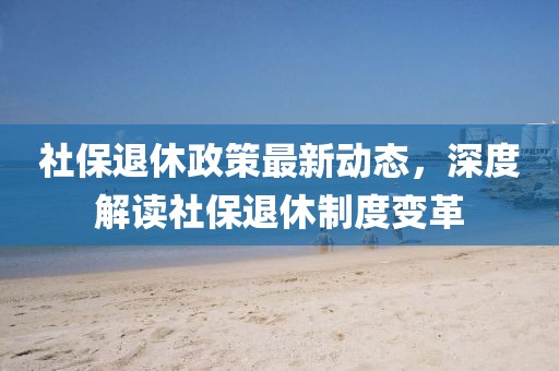 社保退休政策最新动态，深度解读社保退休制度变革