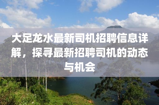 大足龙水最新司机招聘信息详解，探寻最新招聘司机的动态与机会