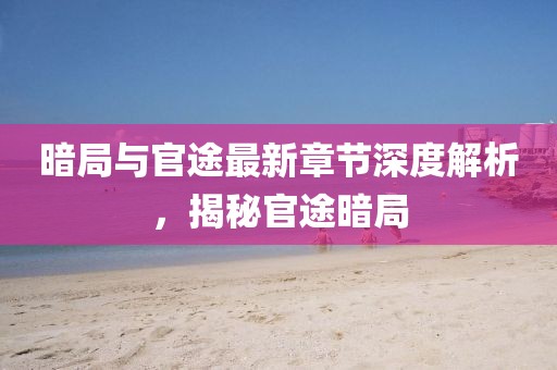 暗局与官途最新章节深度解析，揭秘官途暗局