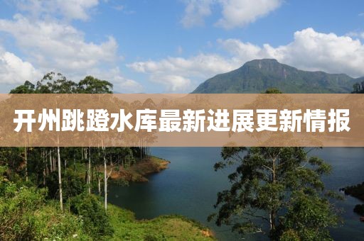 开州跳蹬水库最新进展更新情报