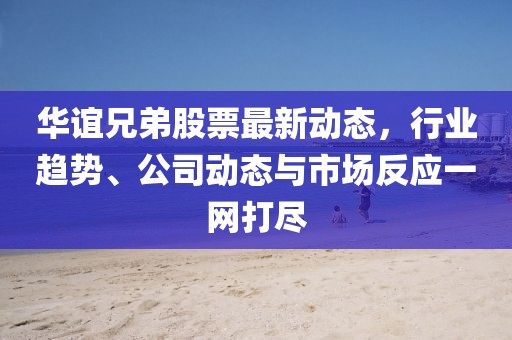 华谊兄弟股票最新动态，行业趋势、公司动态与市场反应一网打尽