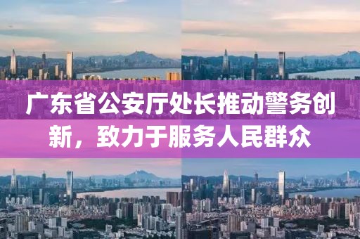 广东省公安厅处长推动警务创新，致力于服务人民群众