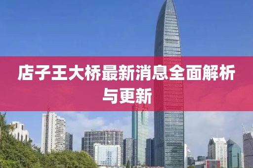 店子王大桥最新消息全面解析与更新