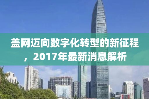 盖网迈向数字化转型的新征程，2017年最新消息解析