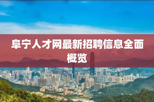 阜宁人才网最新招聘信息全面概览