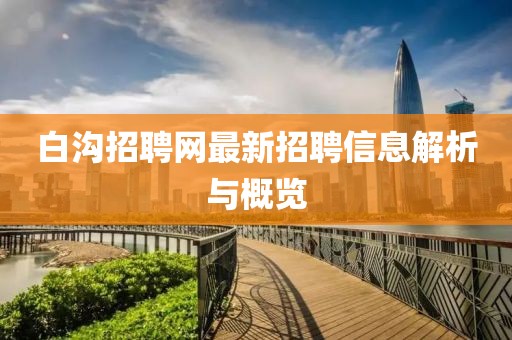 白沟招聘网最新招聘信息解析与概览