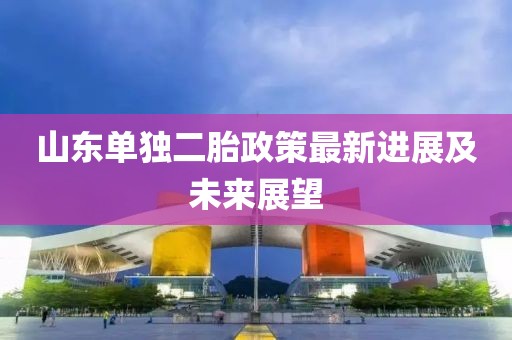 山东单独二胎政策最新进展及未来展望