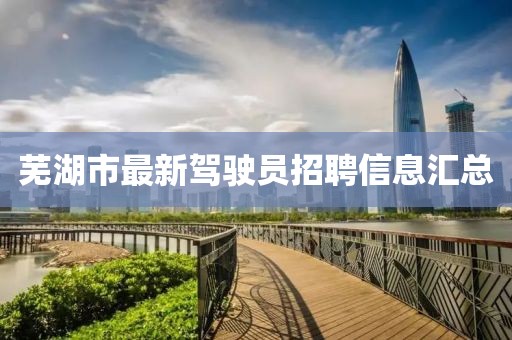 芜湖市最新驾驶员招聘信息汇总