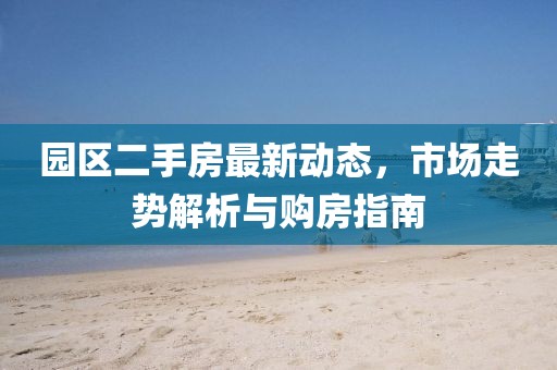 园区二手房最新动态，市场走势解析与购房指南