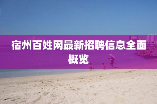 宿州百姓网最新招聘信息全面概览