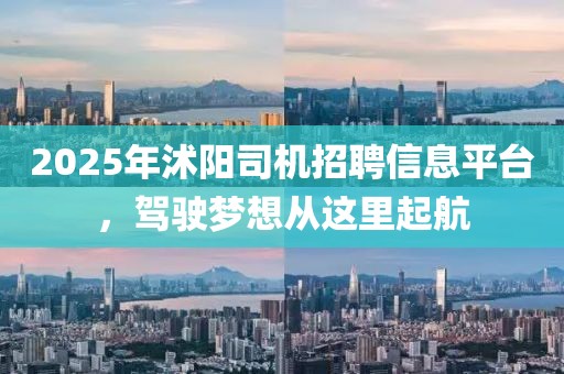2025年沭阳司机招聘信息平台，驾驶梦想从这里起航