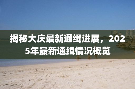 揭秘大庆最新通缉进展，2025年最新通缉情况概览