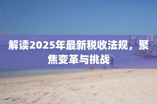 解读2025年最新税收法规，聚焦变革与挑战