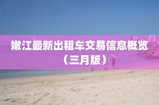 嫩江最新出租车交易信息概览（三月版）