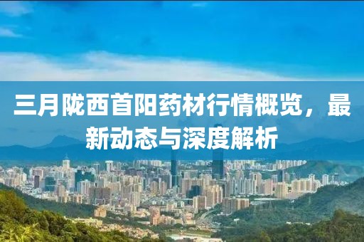 三月陇西首阳药材行情概览，最新动态与深度解析