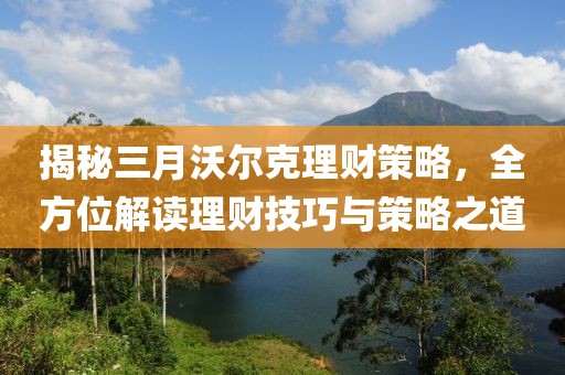 揭秘三月沃尔克理财策略，全方位解读理财技巧与策略之道